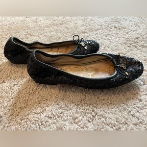 Sam Edelman black sequin flats. Size 5.